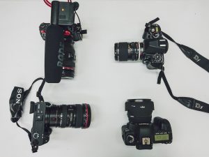 four DSLR cameras